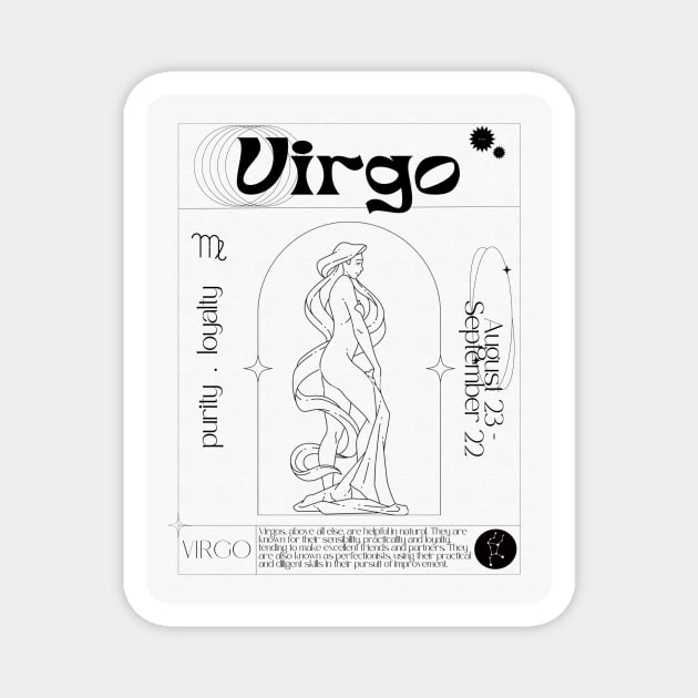 Virgo Zodiac Sign Personality Card Magnet by Bysophie