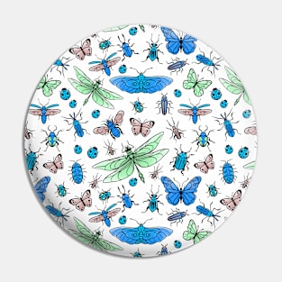 Pretty bugs, butterflies and dragonflies pattern Pin