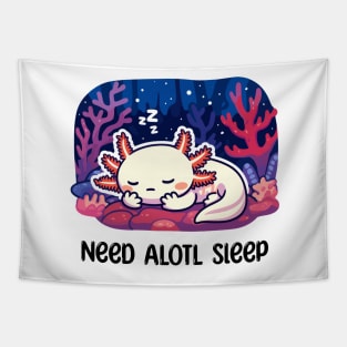 Cute Axolotl Sleeping Tapestry