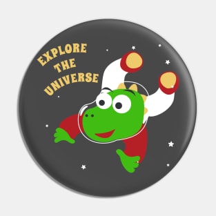 Cute dinosaur astronaut. Pin