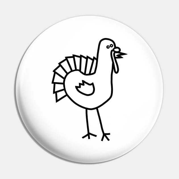 Minimal Thanksgiving Turkey Line Drawing Pin by ellenhenryart