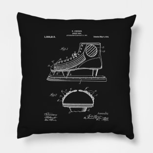 Ice Hockey Skates Patent - Ice Skates Art - Black Chalkboard Pillow