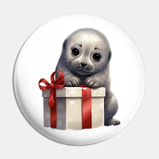 Baby Christmas Seal With Gift Pin