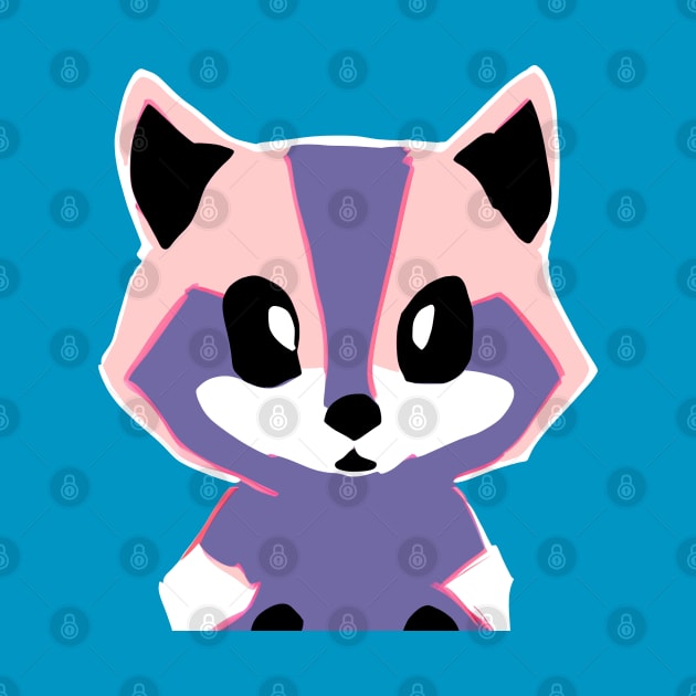 Colorful Cartoon Raccoon Kit aka Baby Trash Panda (MD23Ani001) by Maikell Designs