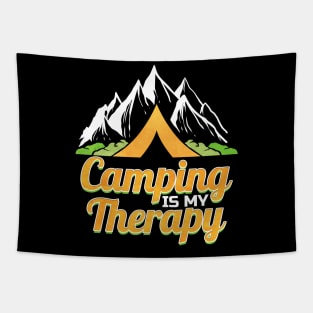 Camping is my Therapy retro vintage Hiking and Tapestry