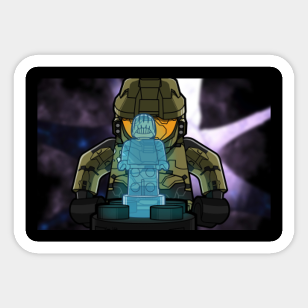 Lego Master Chief And Cortana Halo 3 Halo Aufkleber Teepublic De