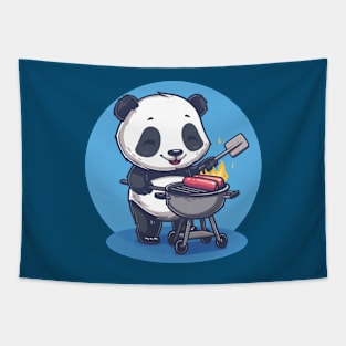 Barbeque Panda Likes the Meat Tapestry