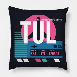 Tulsa (TUL) Airport // Sunset Baggage Tag Pillow