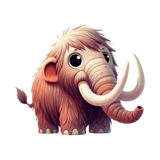 Cute Mammoth Illustration T-Shirt