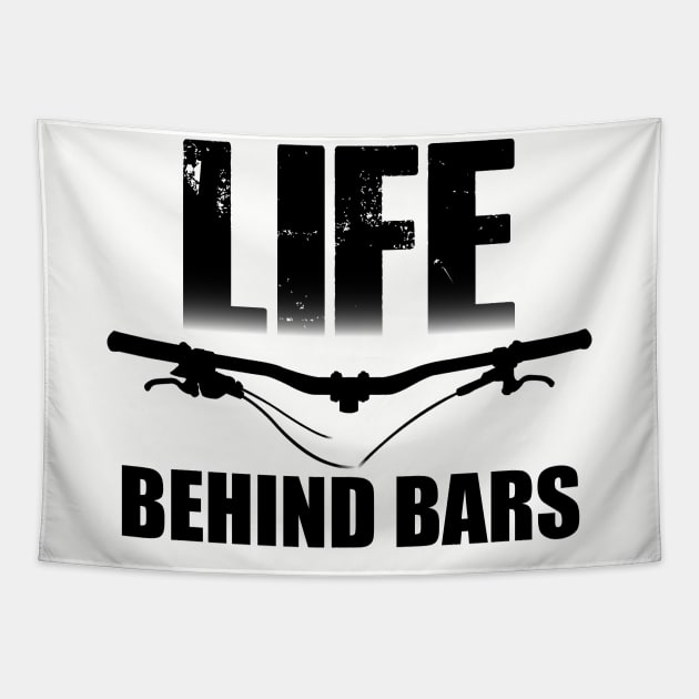 Life Behind Bars MTB / Mountain biking Design Tapestry by ChrisWilson