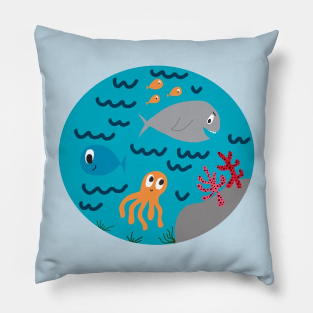 Down under the sea Pillow by Haleys Hand