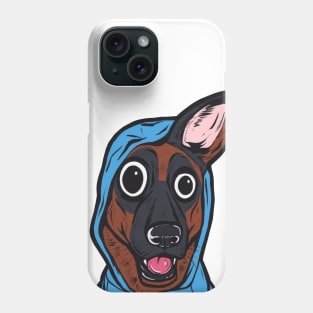 German Shepherd Blue Hoodie Phone Case