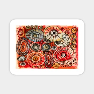 Abstract Art Circles Magnet