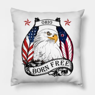 USA Ohio Eagle - Born Free Pillow