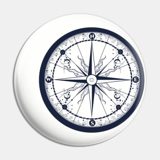 Beautiful Compass Sailing, Hiking, Adventure Gift Pin