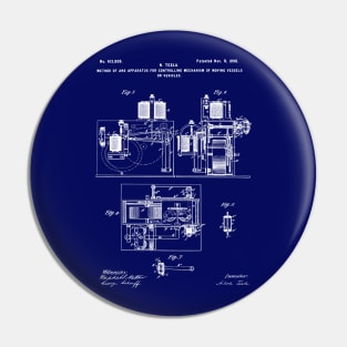 Nikola Tesla  Vessel Moving Patent Invention 1898 Pin