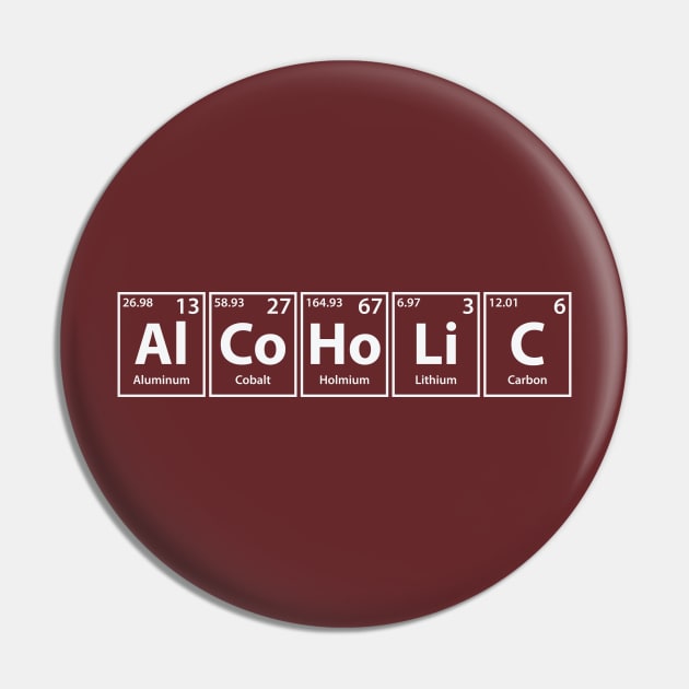 Alcoholic (Al-Co-Ho-Li-C) Periodic Elements Spelling Pin by cerebrands