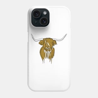 Long haired cow Phone Case