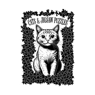Cats And Jigsaw Puzzles Cat Lover Puzzle Pieces Puzzler T-Shirt