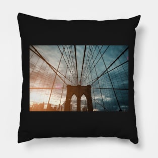 Brooklyn Bridge at sunset Pillow