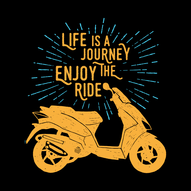 Life is a journey Enjoy the Ride Distress Quote Gift by BadDesignCo