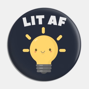 LIT AF Kawaii Lightbulb T-Shirt Pin