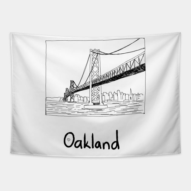 Cityscape Oakland California Tapestry by jitkaegressy