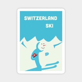 Switzerland Ski poster Magnet