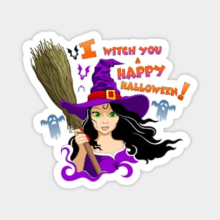 The Witch and Halloween Magnet