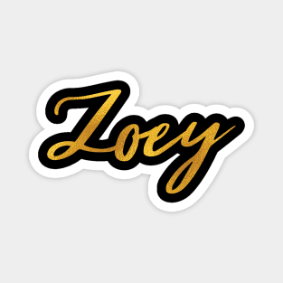 Zoey Name Hand Lettering in Faux Gold Letters Magnet