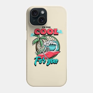 Cool Skeleton Surfer Surfing Surf Beach Summer Vibes Waves Phone Case