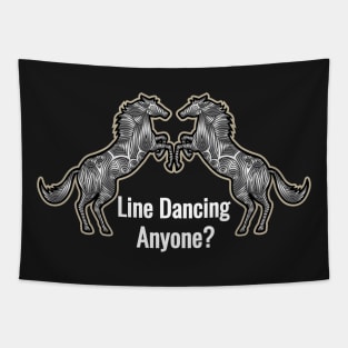 Line Dancing Horses Funny T-Shirt Tapestry