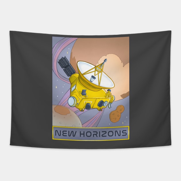 New Horizons Spacecraft Flyby - An Illustration of Pluto and Charon Tapestry by stacreek