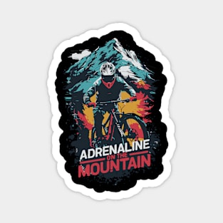 Adrenaline on the Mountain: Exclusive Mountain Biking Artwork Magnet