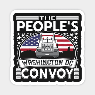 PEOPLES CONVOY US FLAG WASHINGTON DC 2022 WHITE LETTERS Magnet