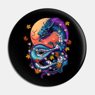 Vaporwave Japanese Dragon Pin