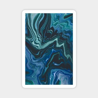 Striking swirl paint pattern, in silver and blue Magnet