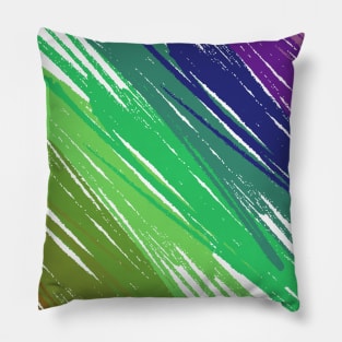 Colorful stripes - green and blue Pillow