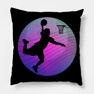 Basketball slam dunk retro vintage Pillow