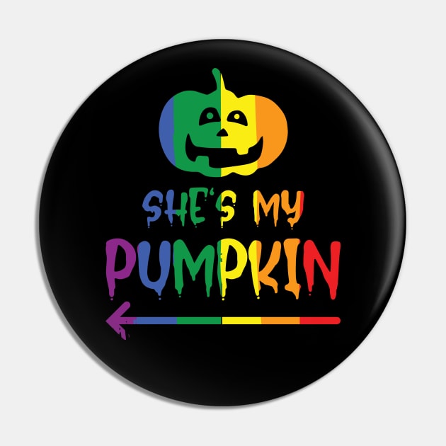 Halloween Partnershirt She`s my Pumpkin Pin by Lin-Eve