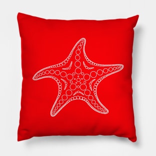 Starfish (white/red) Pillow