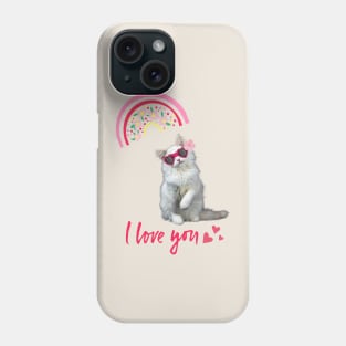 Rainbow Cat Love Phone Case