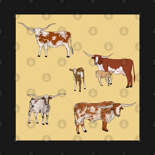 Texas Longhorn Pattern Yellow by TrapperWeasel