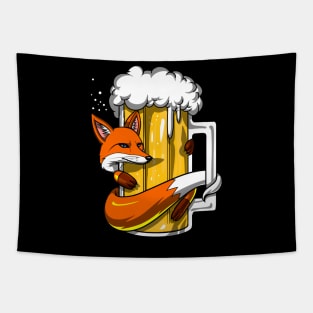 Fox Beer Drinking Party Tapestry