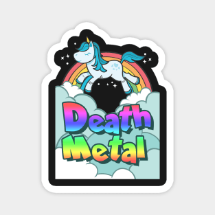 Rainbow Death Metal Unicorn Magnet