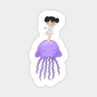 Jellyfish Chibi Girl Magnet