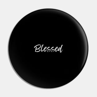 Blessed White Cursive Text Pin