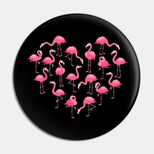 Pink Flamingo Heart Happy Valentine's Day Flamingo Lovers Pin
