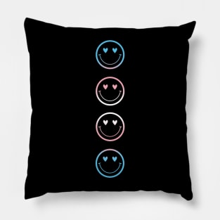 Transgender Pride Smiley Pillow