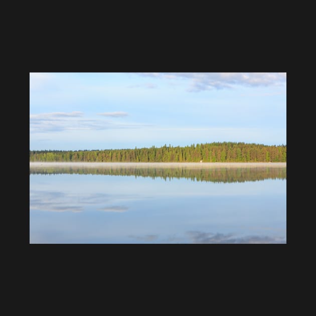 Summer lake scape at morning by Juhku